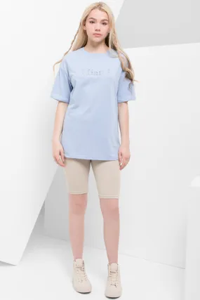 Oversized Short Sleeve T-Shirt Blue