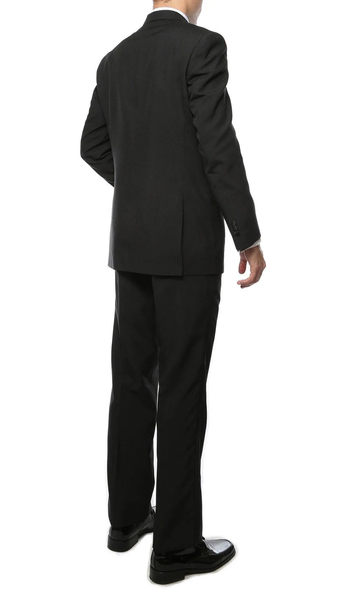 Paul Lorenzo Mens Black Regular Fit 2 Piece Tuxedo