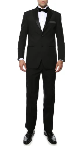 Paul Lorenzo MMTUX Black Regular Fit 2pc Tuxedo