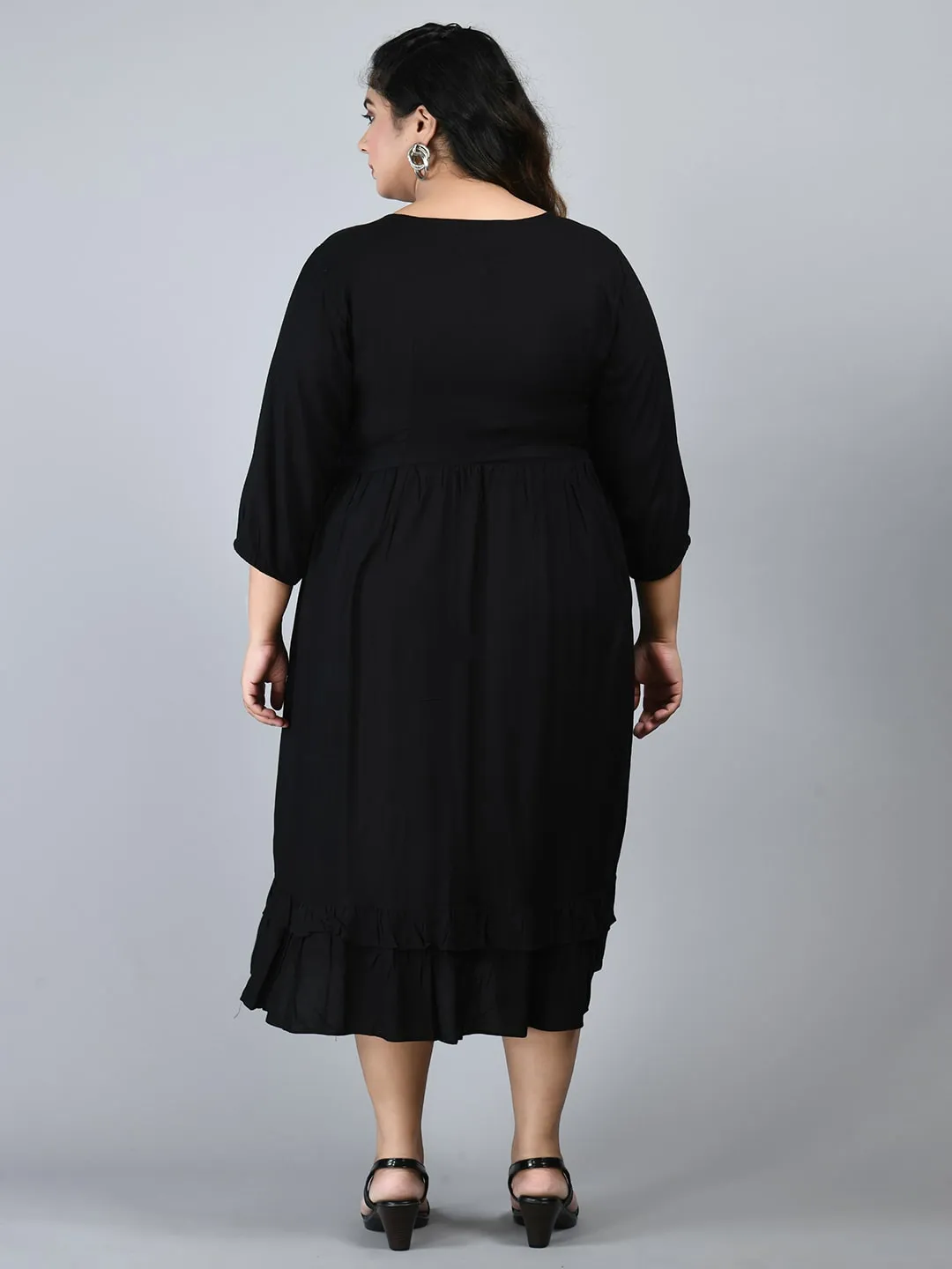 Plus Size Plus Size Black Midi Dress