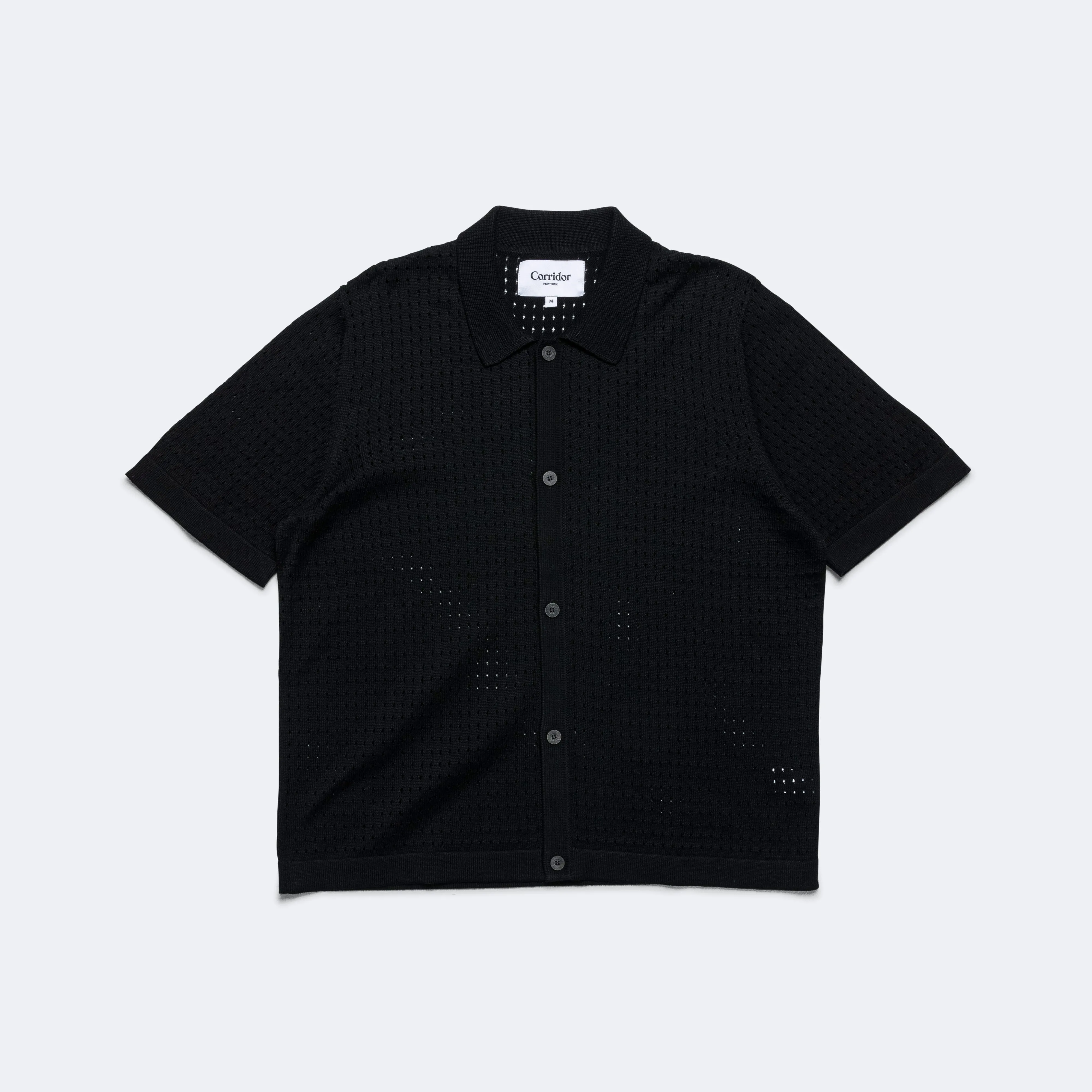 Pointelle Buttondown - Black