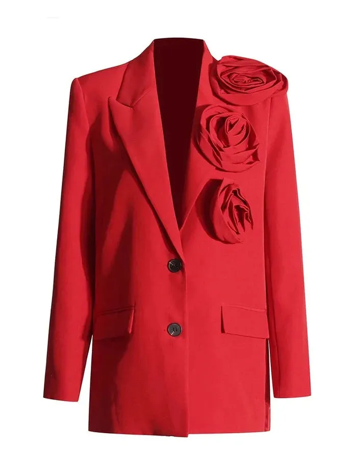 Pre Order: Scarlet 3D Roses Blazer