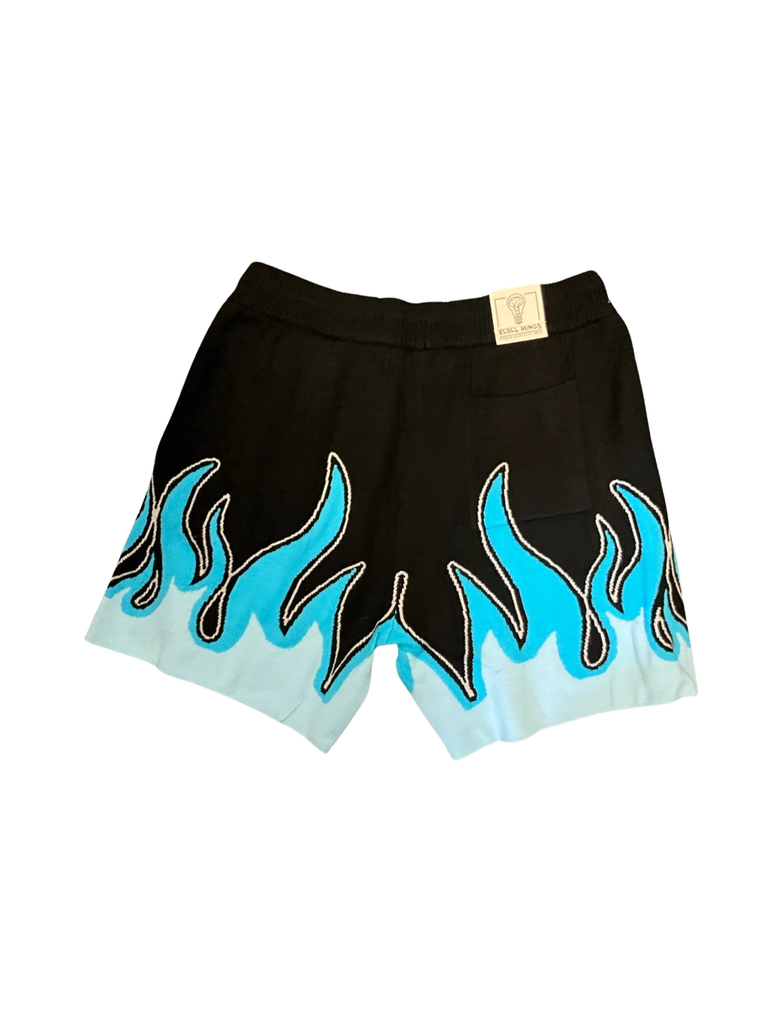 Rebel Minds Flame Sweater Shorts - Black