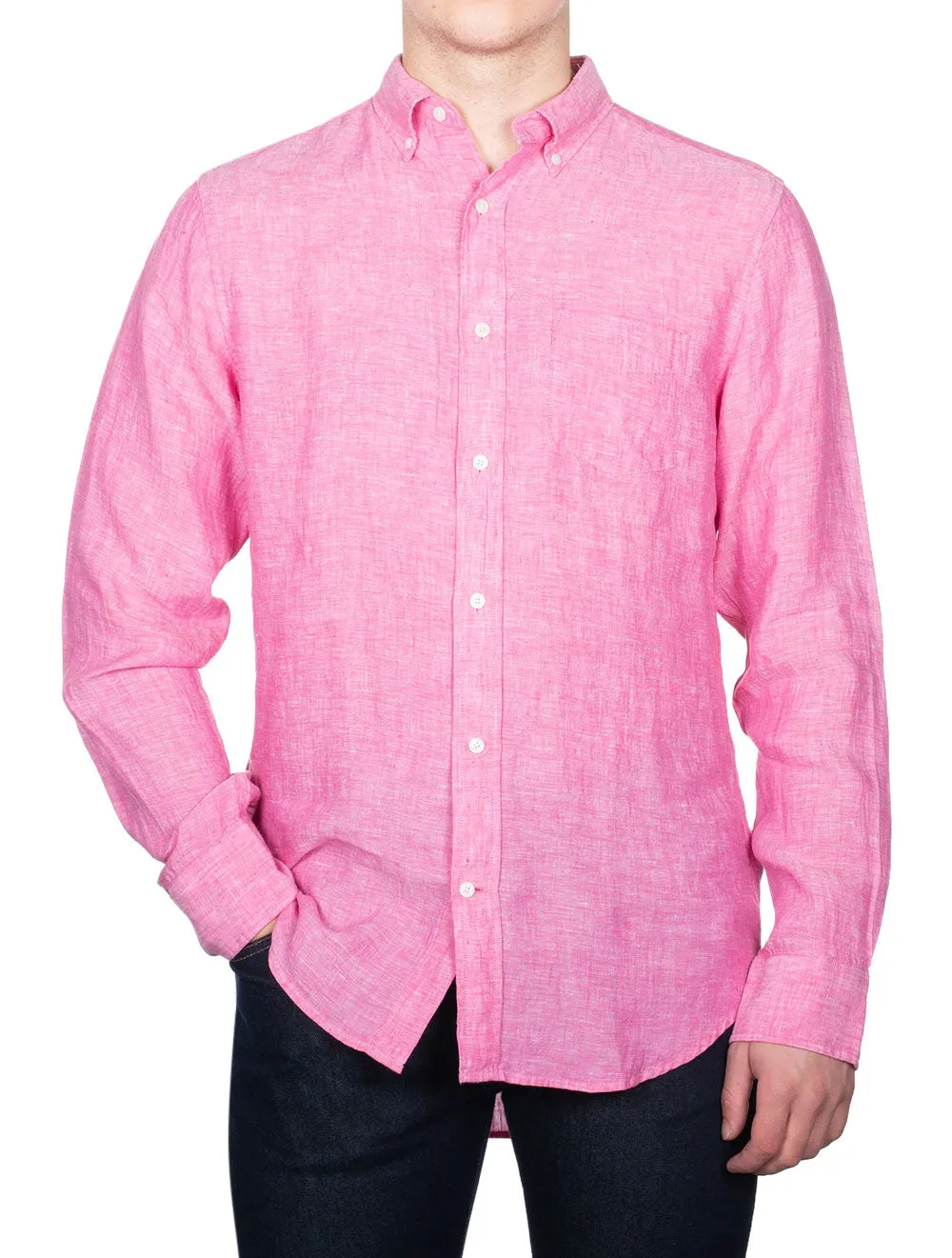 Regular Linen Shirt Perky Pink