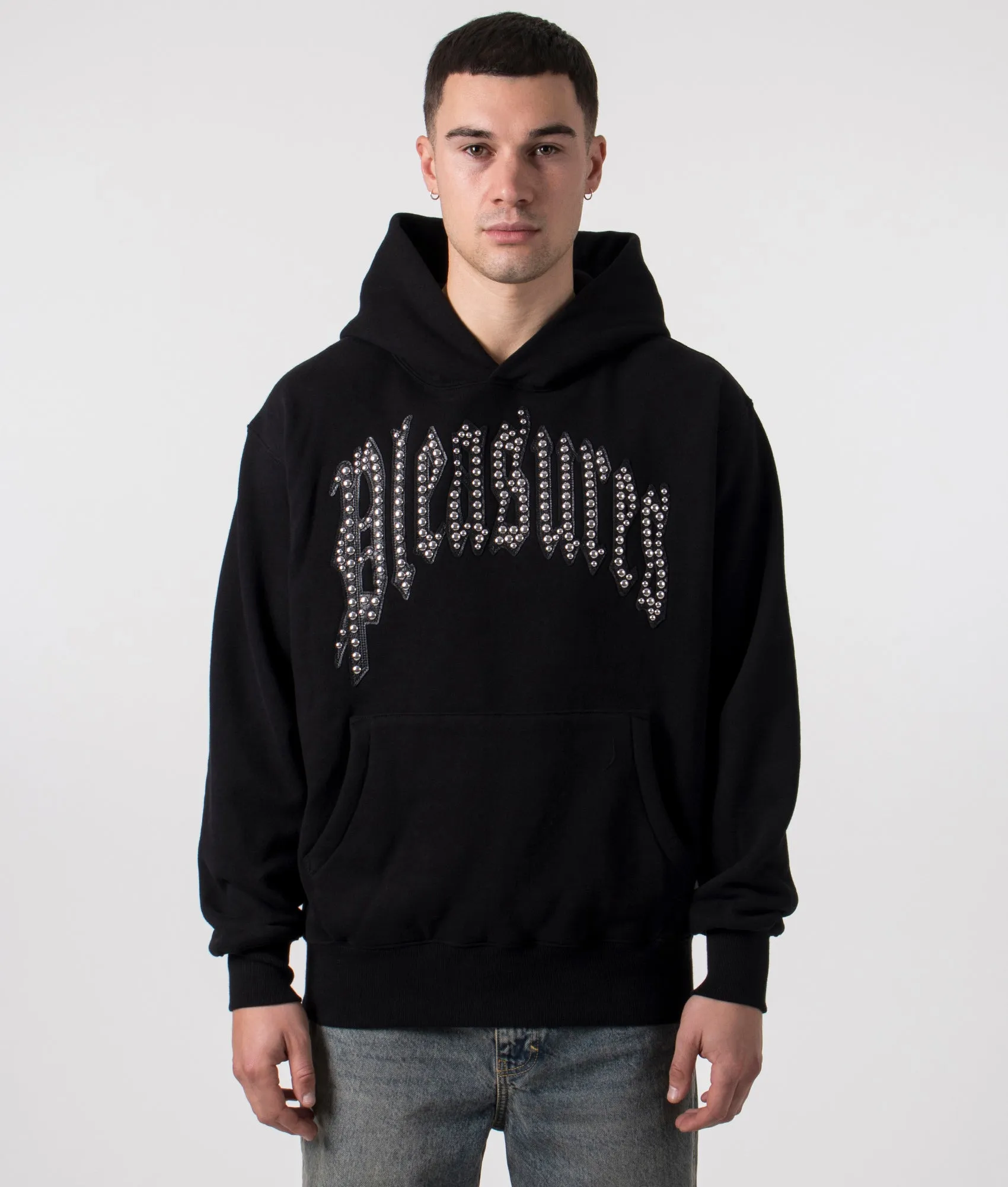 Relaxed Fit Twitch Studded Hoodie