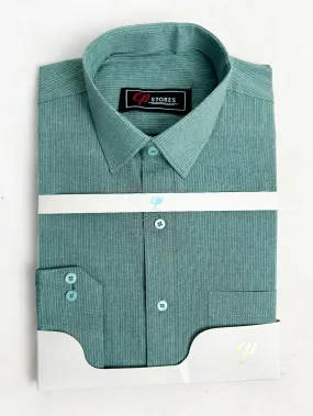 Sea Green Lines Formal Dress Shirt For Men AN MFS113