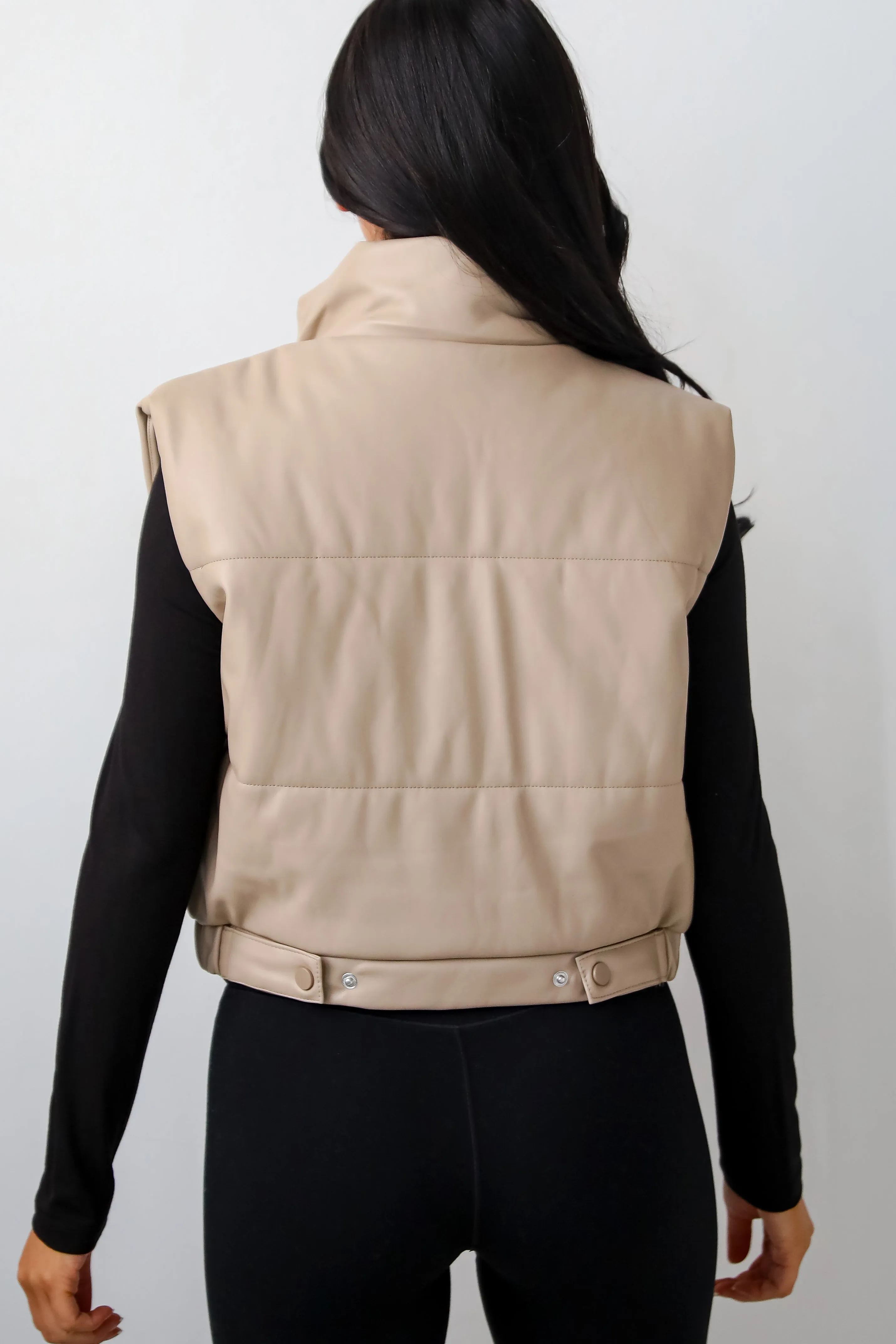 Seriously Chic Leather Puffer Vest - DOORBUSTER