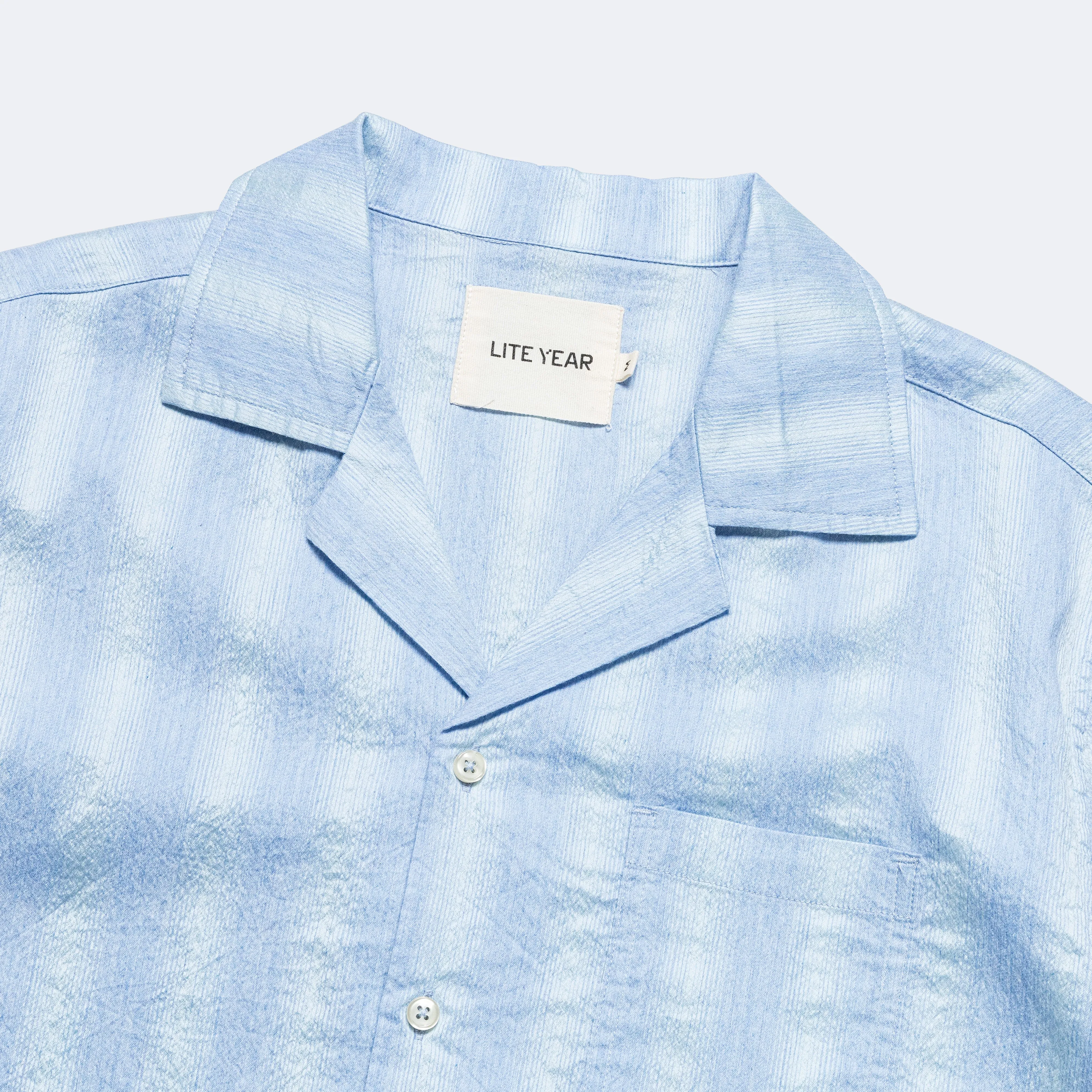 Short Sleeve Camp Collar - Blue Ombre