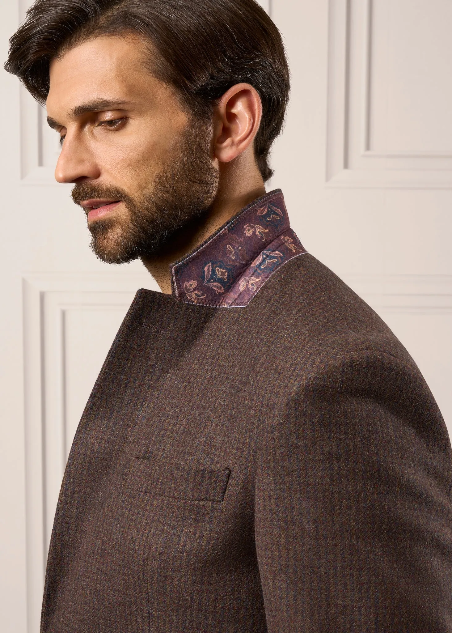 Surrey Tweed Lined Blazer In Bramble - Regular Fit