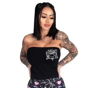 Tattoo Rose Corset Lace-Up Tee