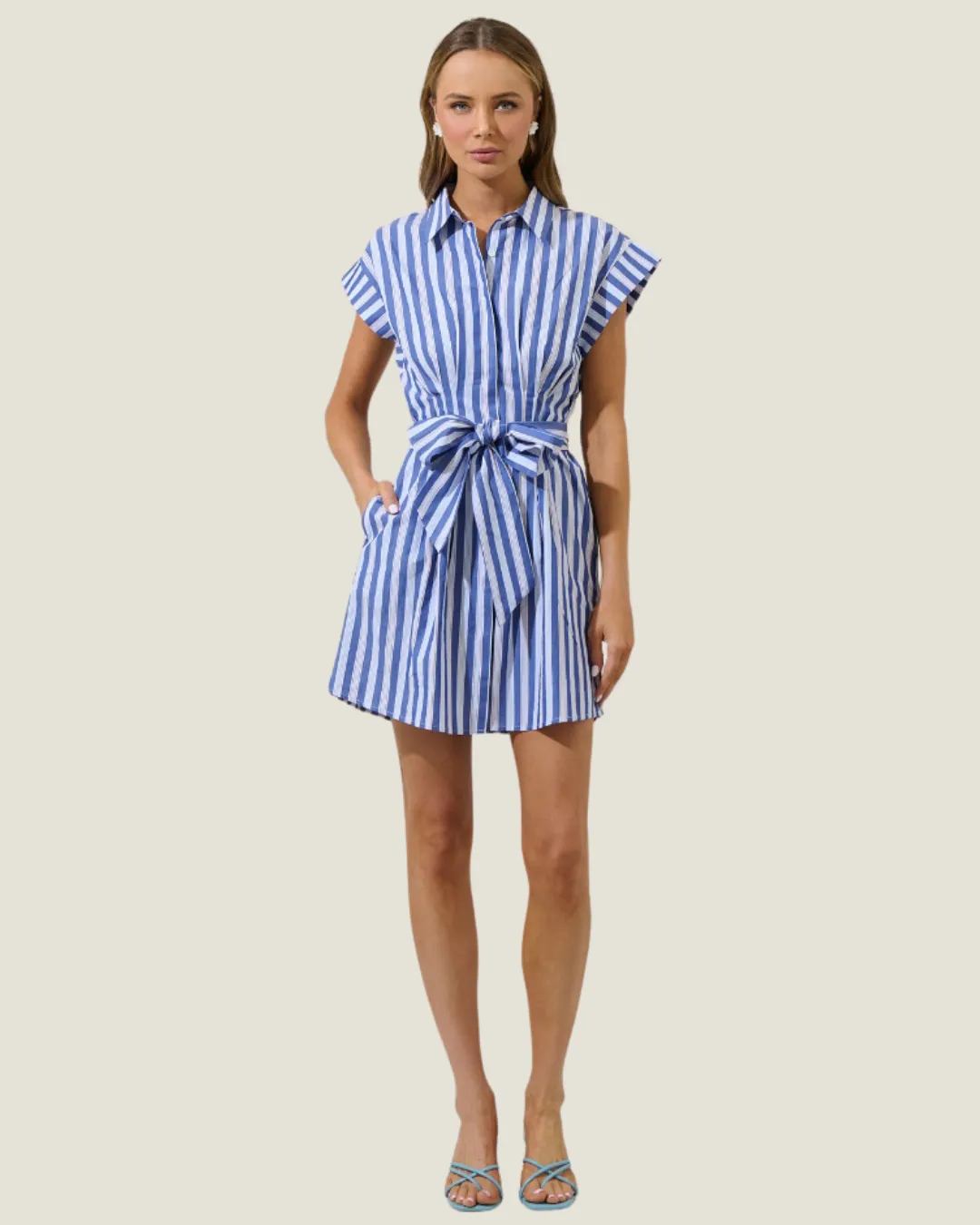 The Chatham: Short Sleeve Stripe Mini Dress