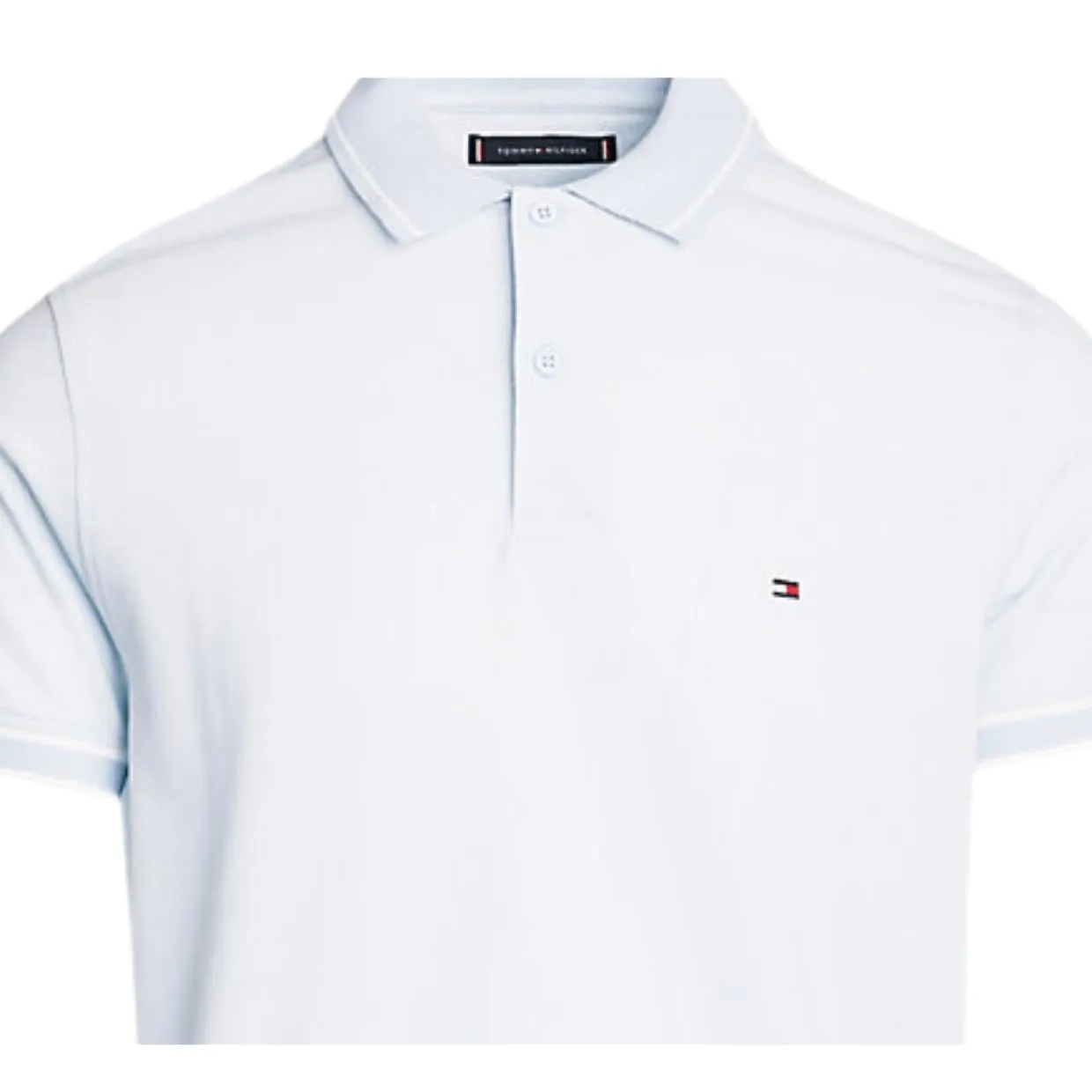 Tommy Hilfiger Monotype Oxford Collar Sky Blue/Ecru Polo Shirt