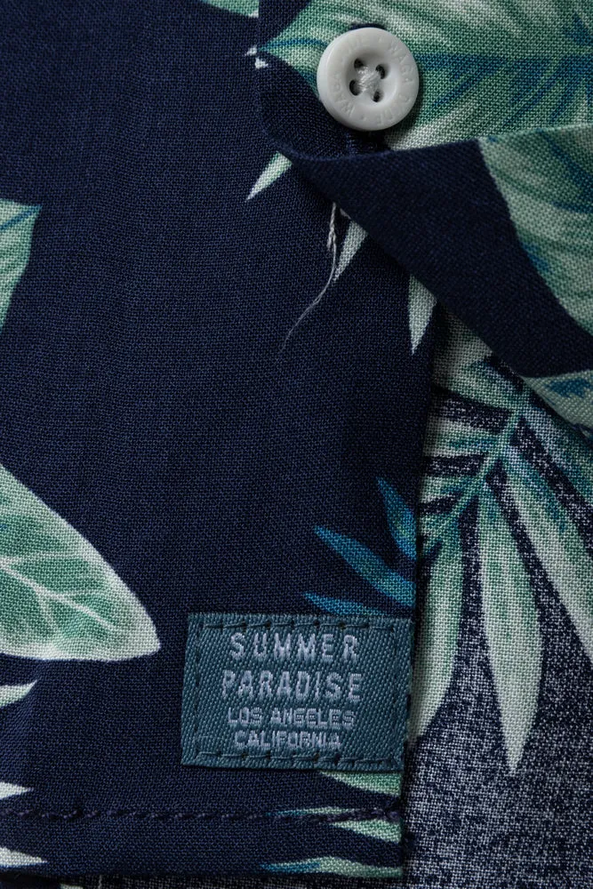 Tropical Resort Shirt Green & Navy