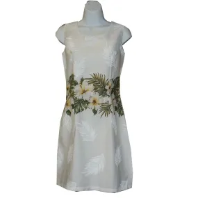 White Hibiscus Short Hawaiian Tank Dress Made In Hawaii