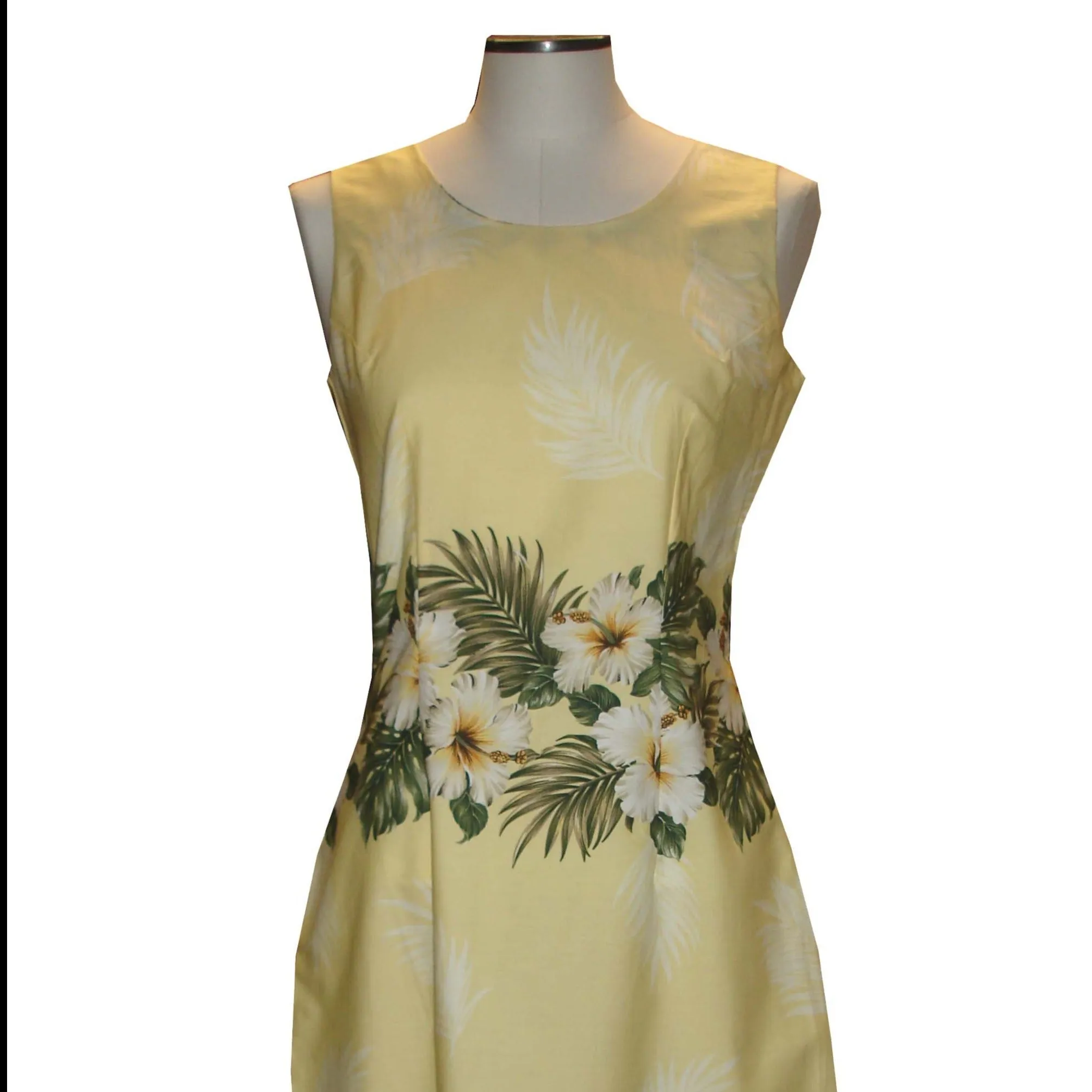 White Hibiscus Short Hawaiian Tank Dress Made In Hawaii