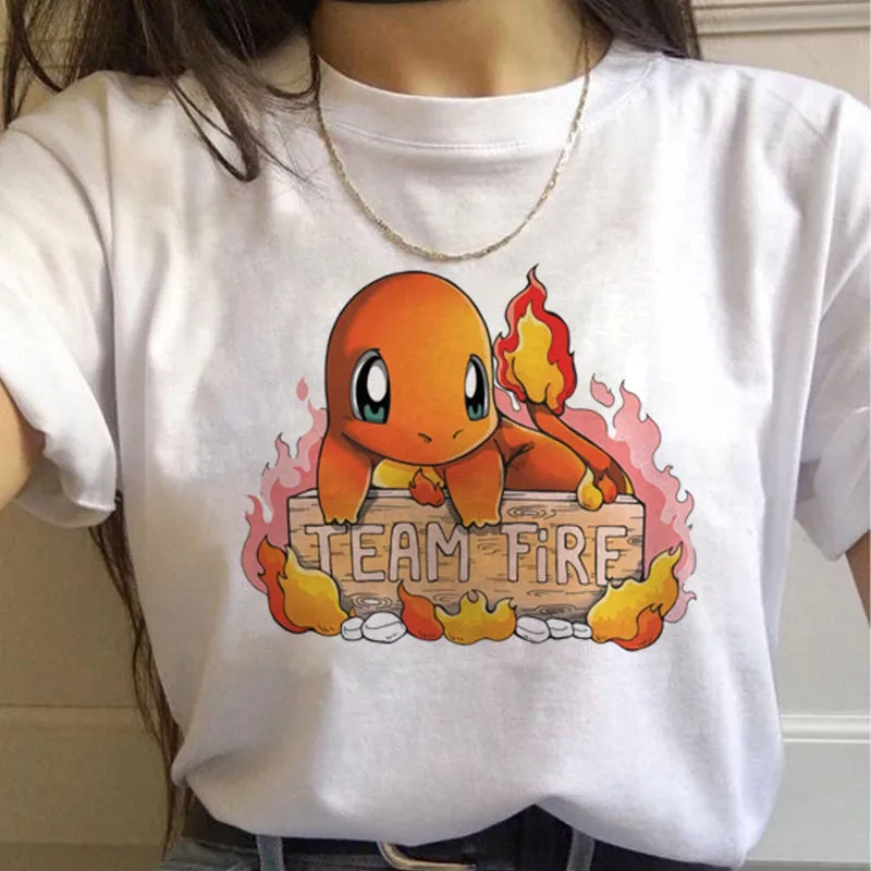 White Printed T-Shirt Set-1 Pokemon (Variants Available)