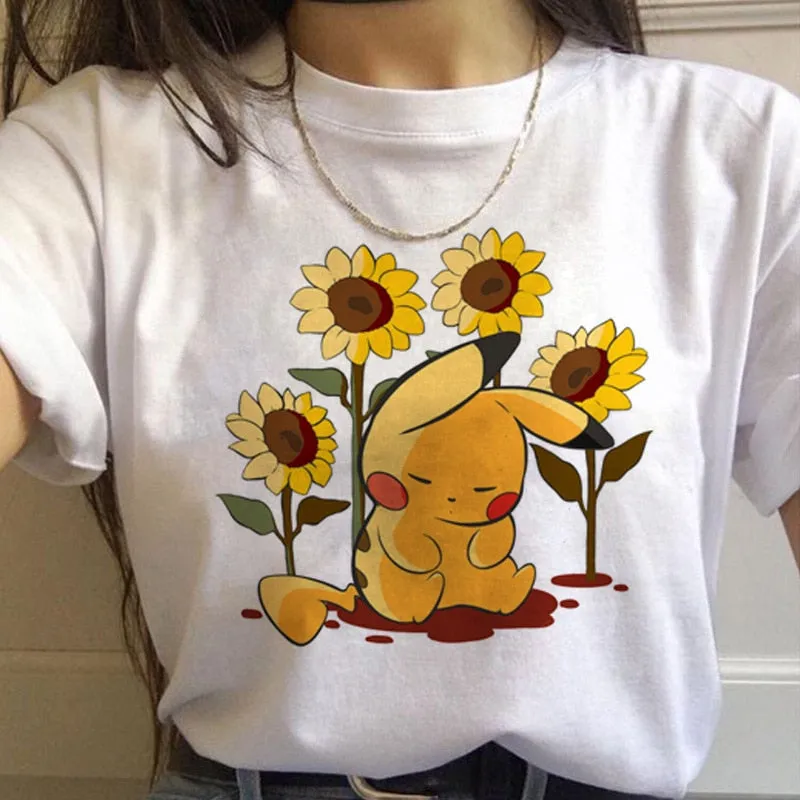 White Printed T-Shirt Set-1 Pokemon (Variants Available)