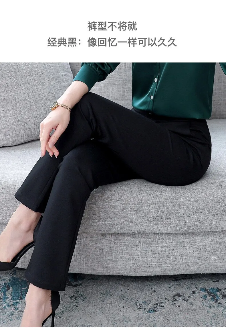 Wjczt Korean Version Of Professional Trousers Women'S Straight Tube New Spring And Autumn Slim And Vertical Formal Nine Point Pants