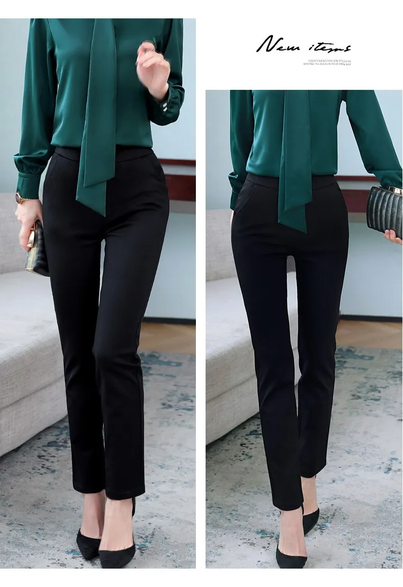 Wjczt Korean Version Of Professional Trousers Women'S Straight Tube New Spring And Autumn Slim And Vertical Formal Nine Point Pants