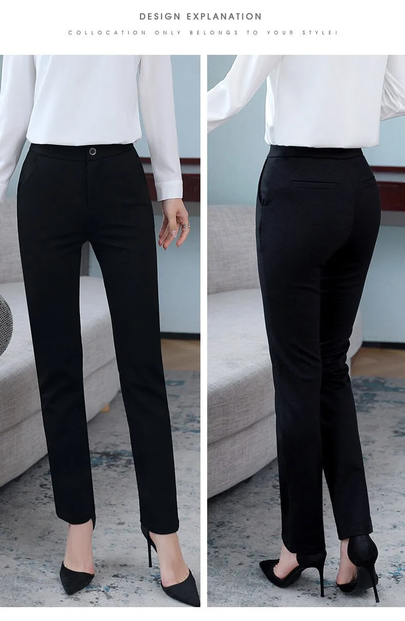 Wjczt Korean Version Of Professional Trousers Women'S Straight Tube New Spring And Autumn Slim And Vertical Formal Nine Point Pants