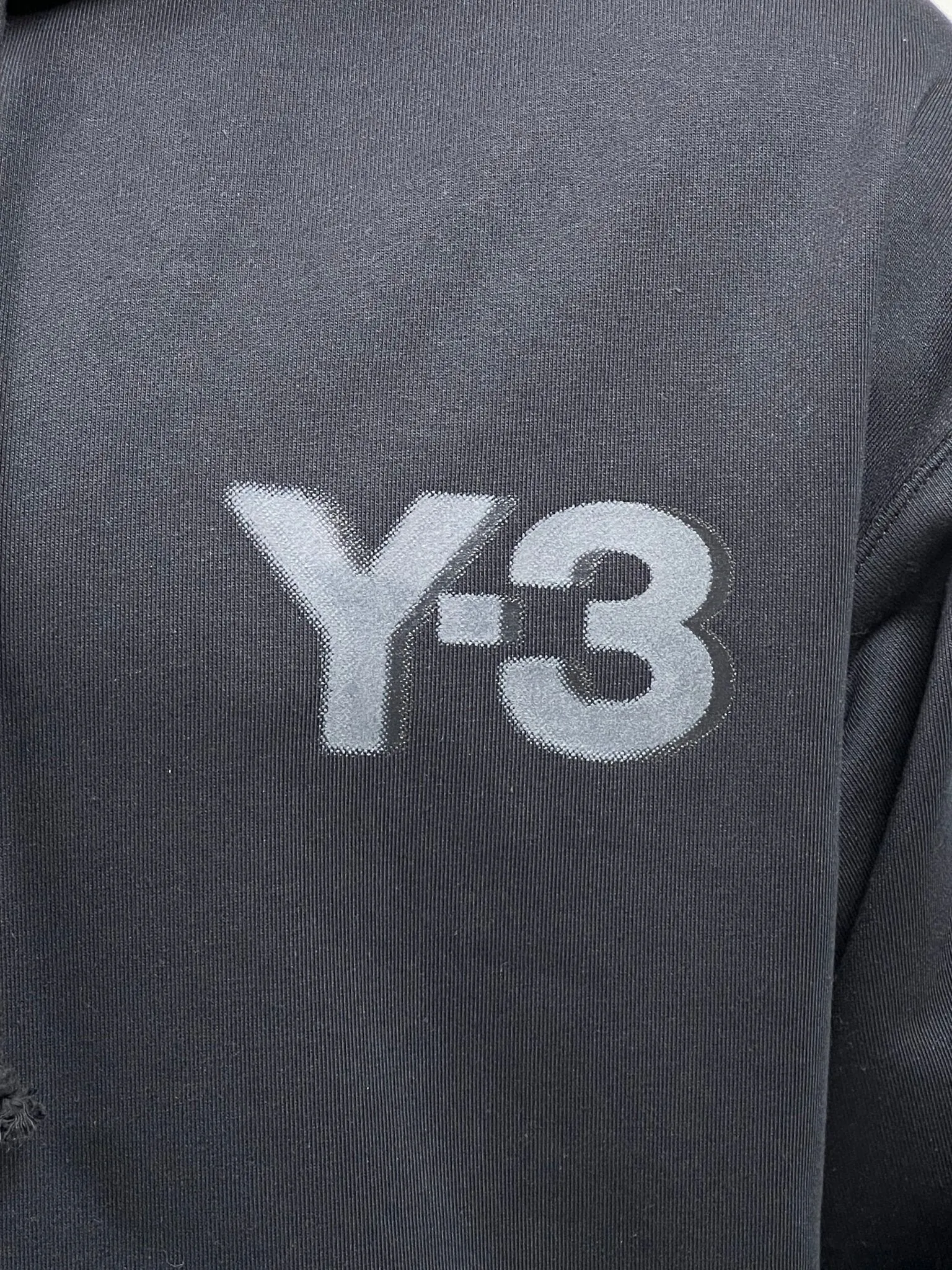 Y-3 JE9278 Logo Zip Hoodie Black