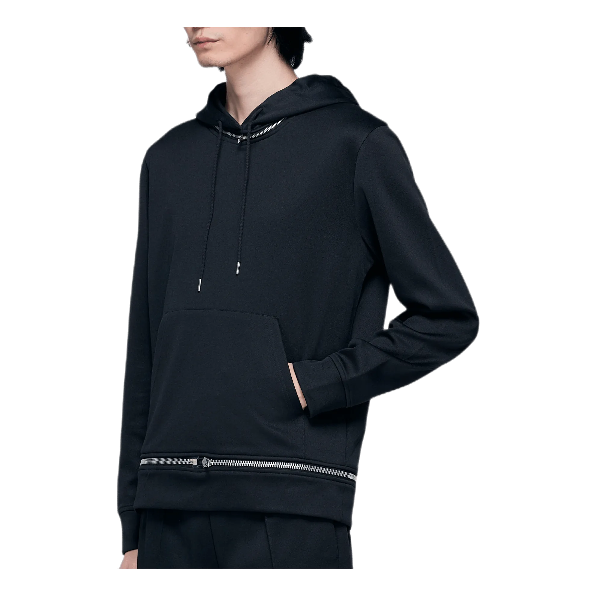 Zip Away Hoodie Black