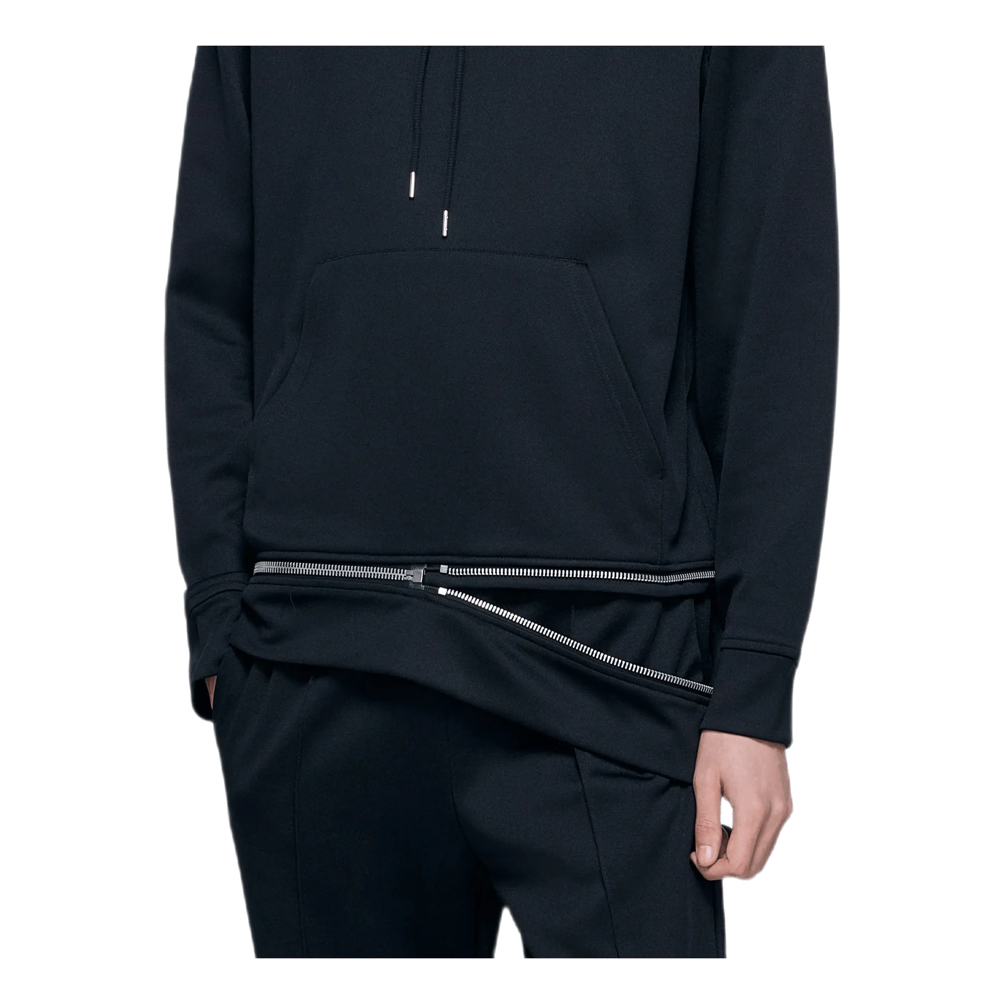 Zip Away Hoodie Black